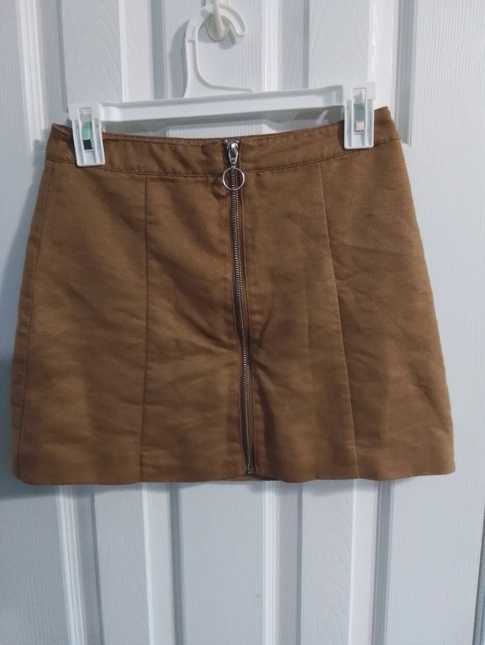 H & M Women's Front-Zip A-Line Mini Skirt - Brown